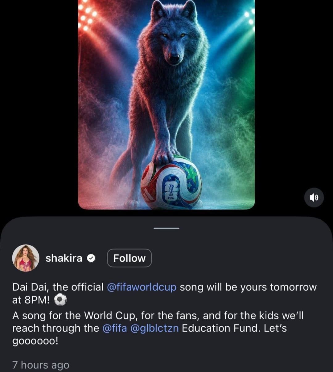 Shakira announces the official FIFA World Cup song — supporting the FIFA x Global Citizen Education Fund